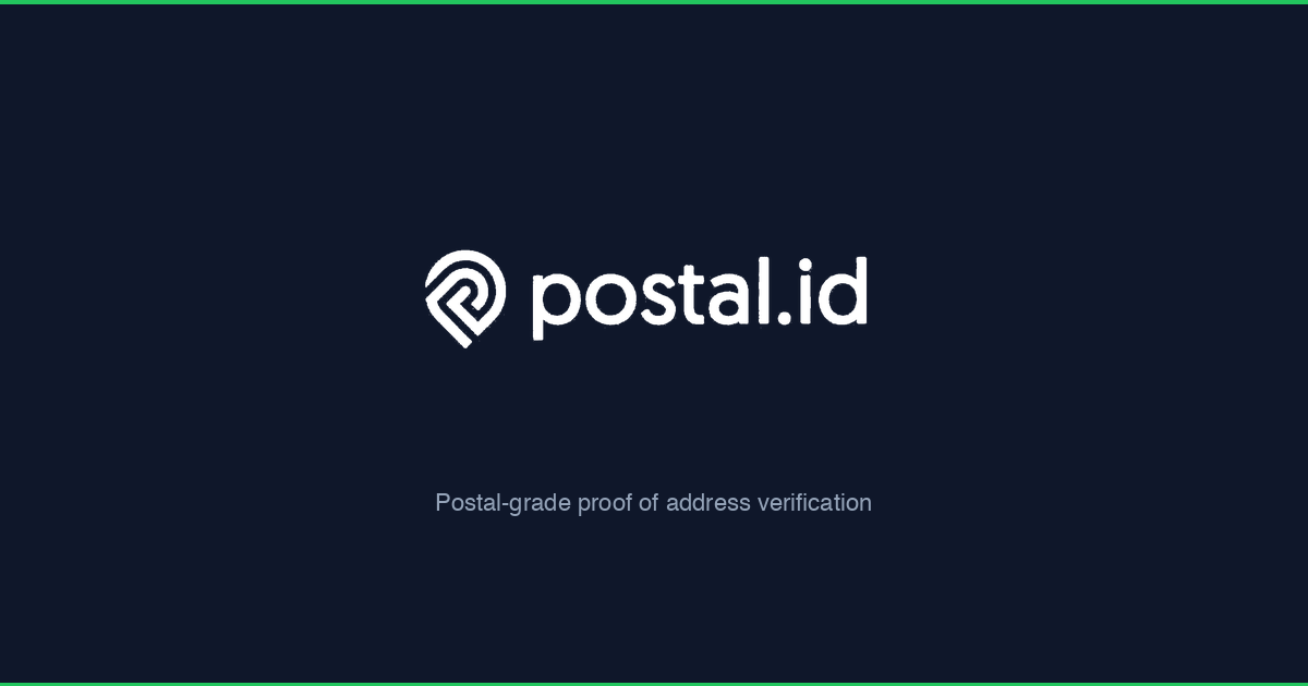 Cod Postal Fake Postal.id — postal-grade proof of address that AI cannot fake.